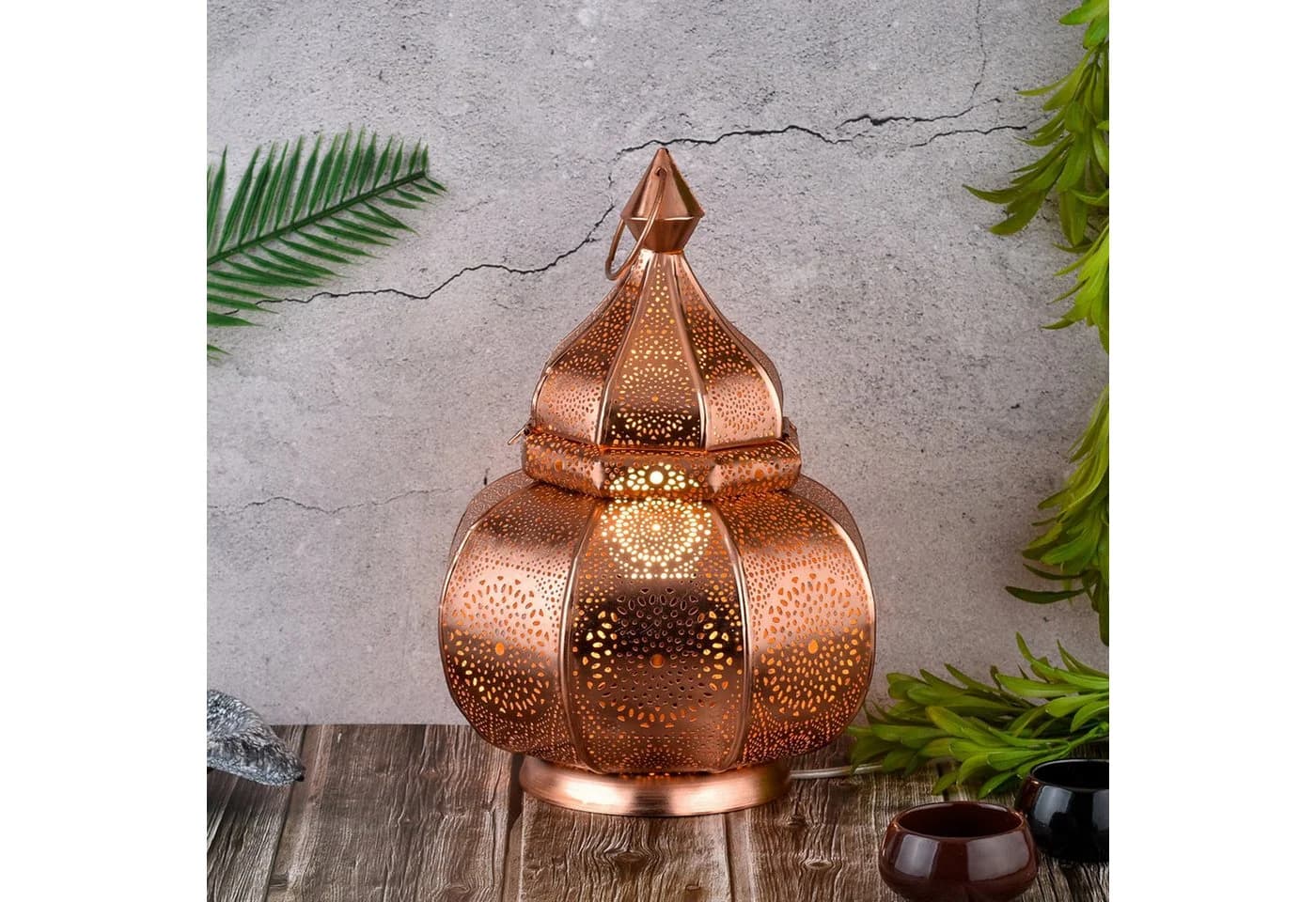 Marrakesch Orient & Mediterran Interior Nachttischlampe Orientalische Laterne Kupfer Handarbeit