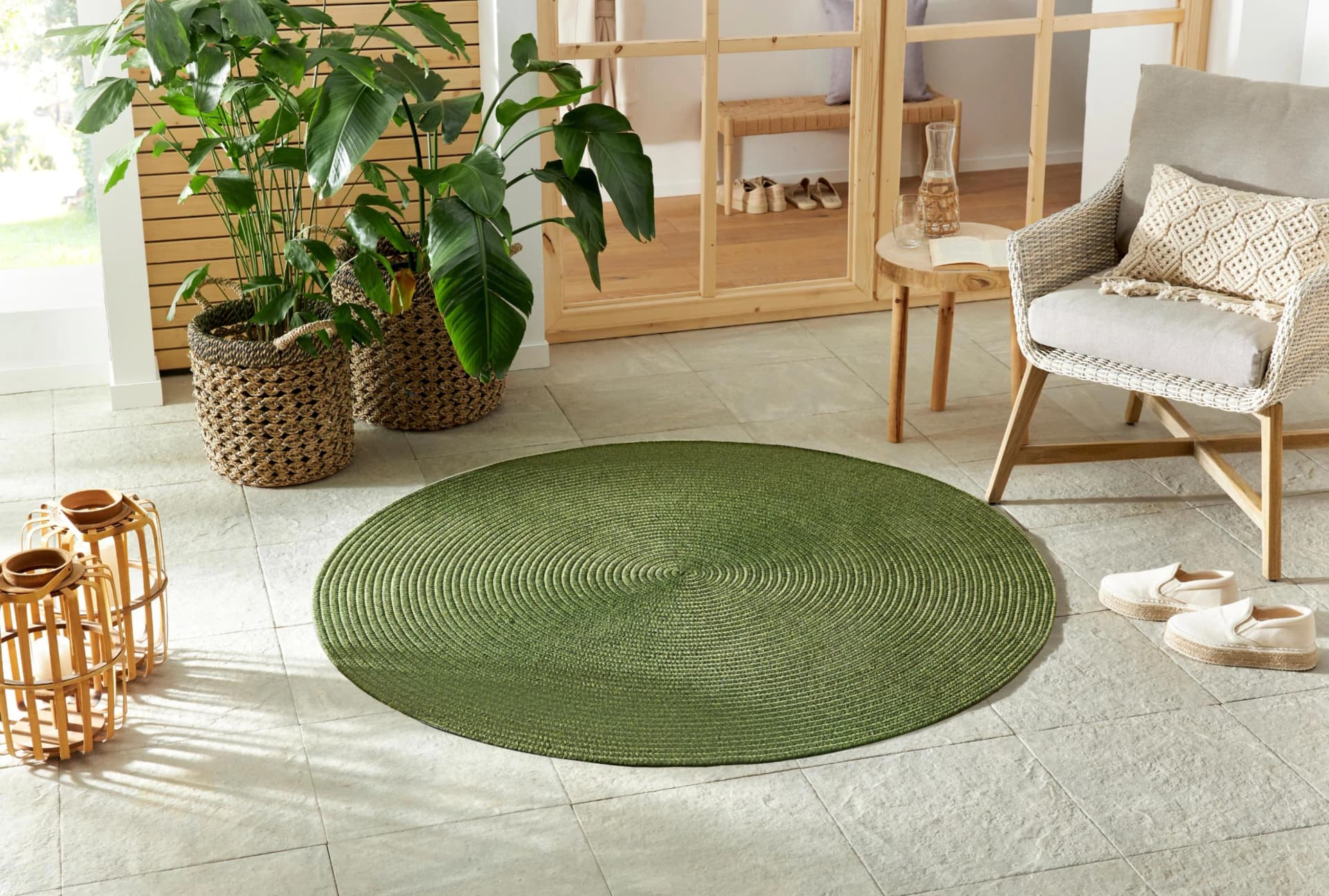 Hanse Home Teppich Trenzado Grün 200cm Polypropylen