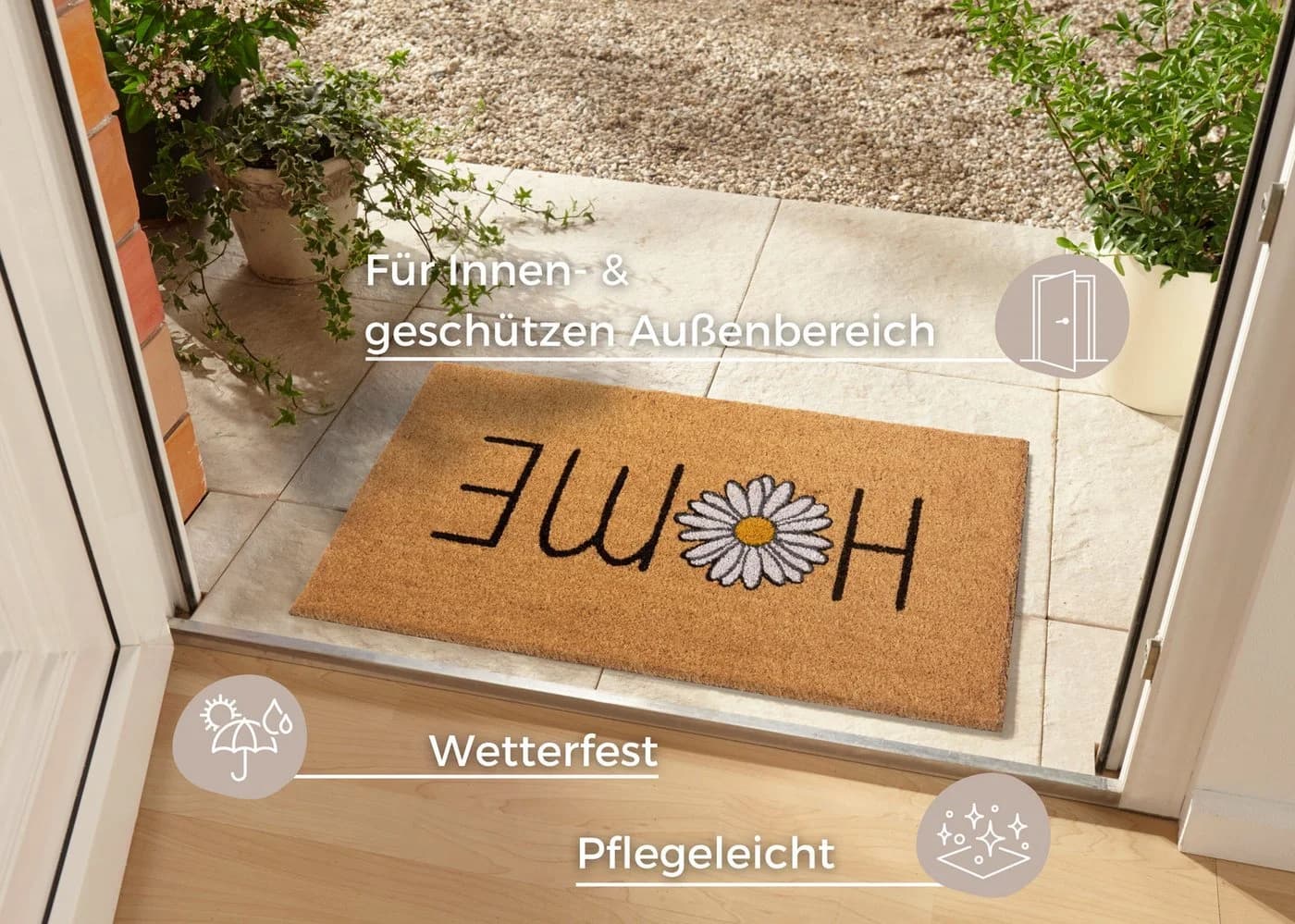 HANSE HOME Fußmatte Braun Kokos Rutschfest