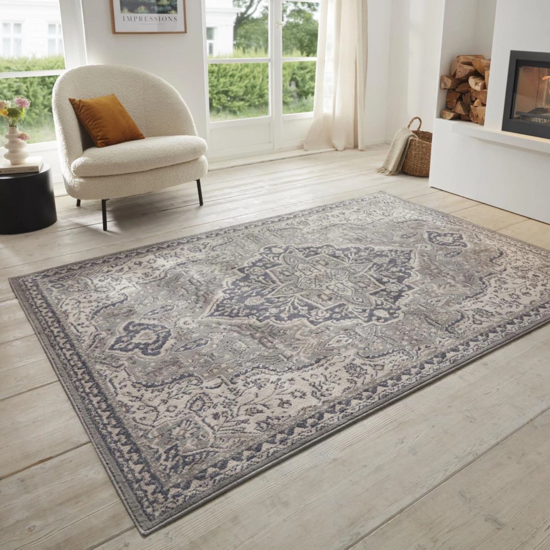 Hanse Home Teppich "Orken" Orientalisch Boho Grau Creme