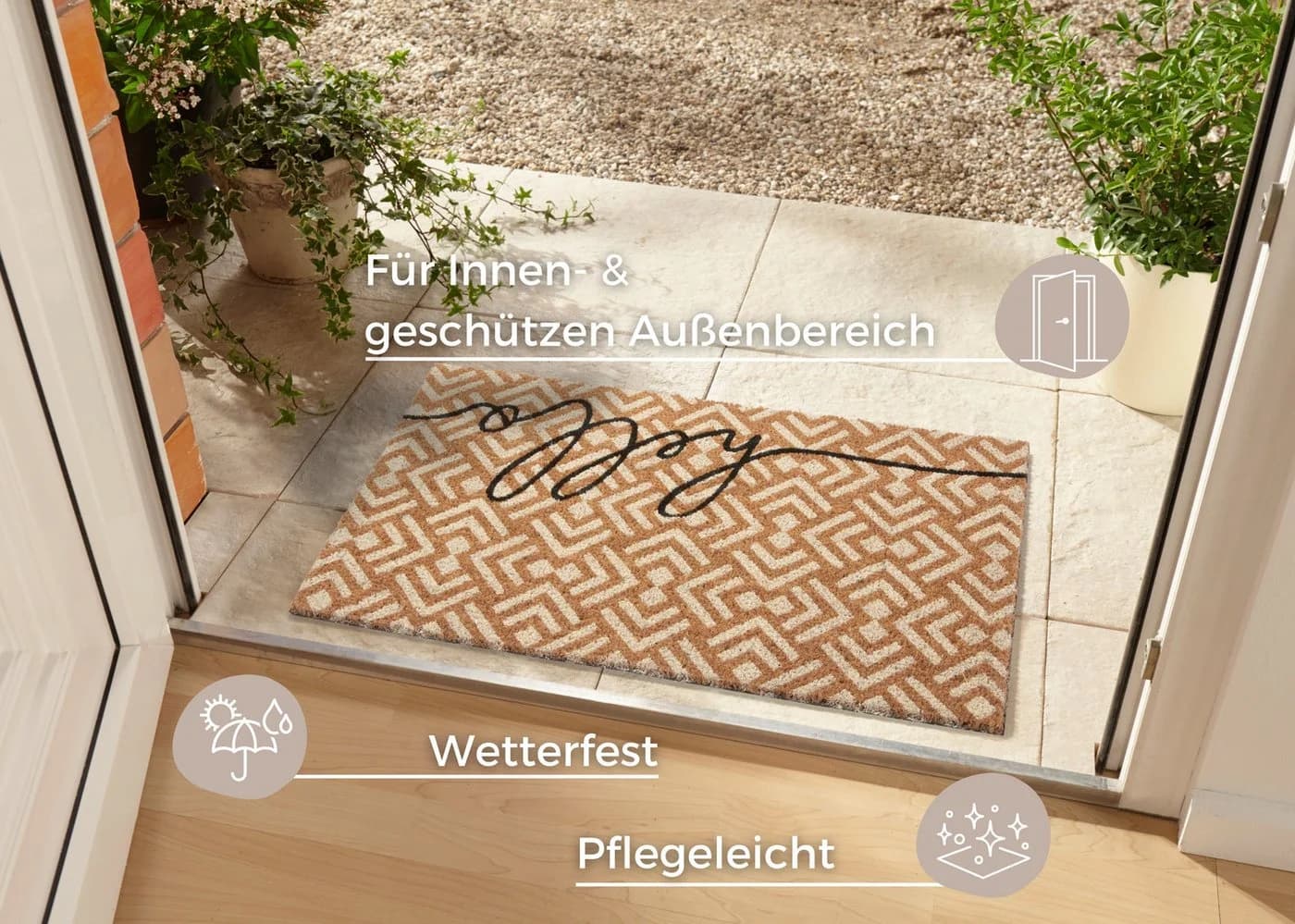 HANSE HOME Fußmatte Mix Mats Kokos Braun Geometrisch