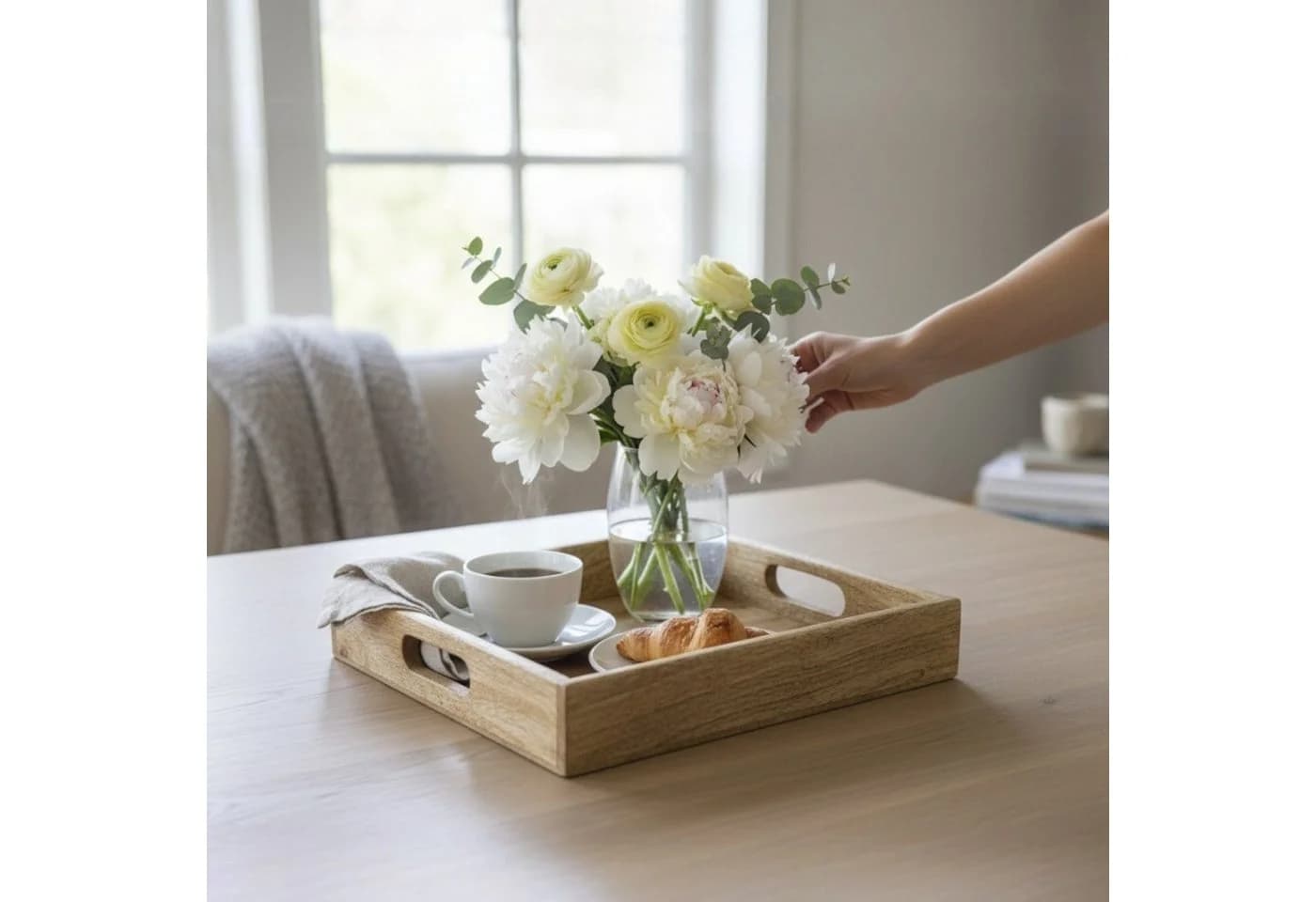 Meinposten Dekotablett Mangoholz Serviertablett Braun
