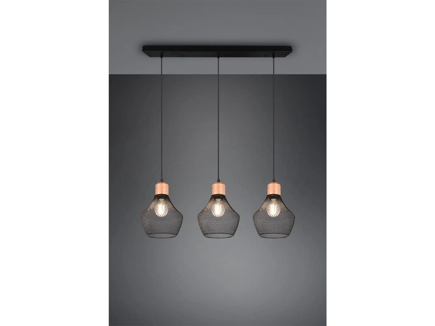 Reality Leuchten LED Pendelleuchte Industrial Schwarz Dimmbar