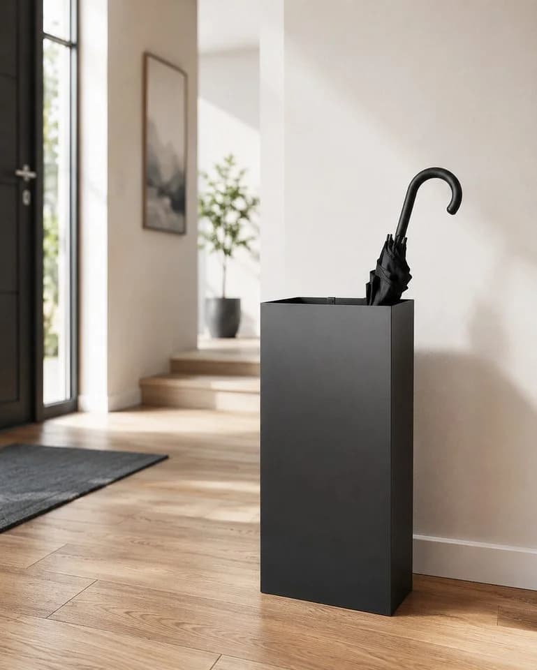 NEUSTEIN Schirmständer Schwarz Metall Modern