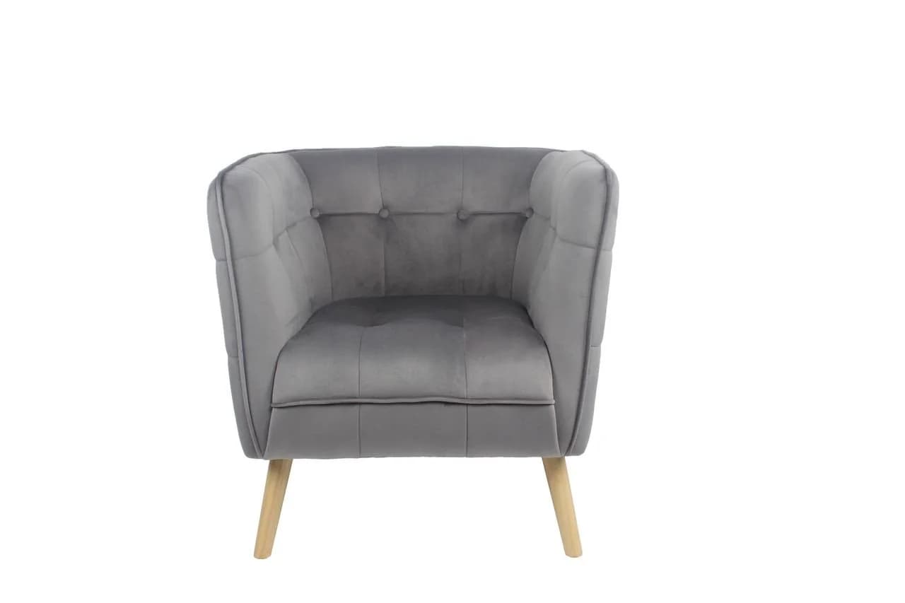 Happy Home Relaxsessel Grau Samtbezug mit Armlehne