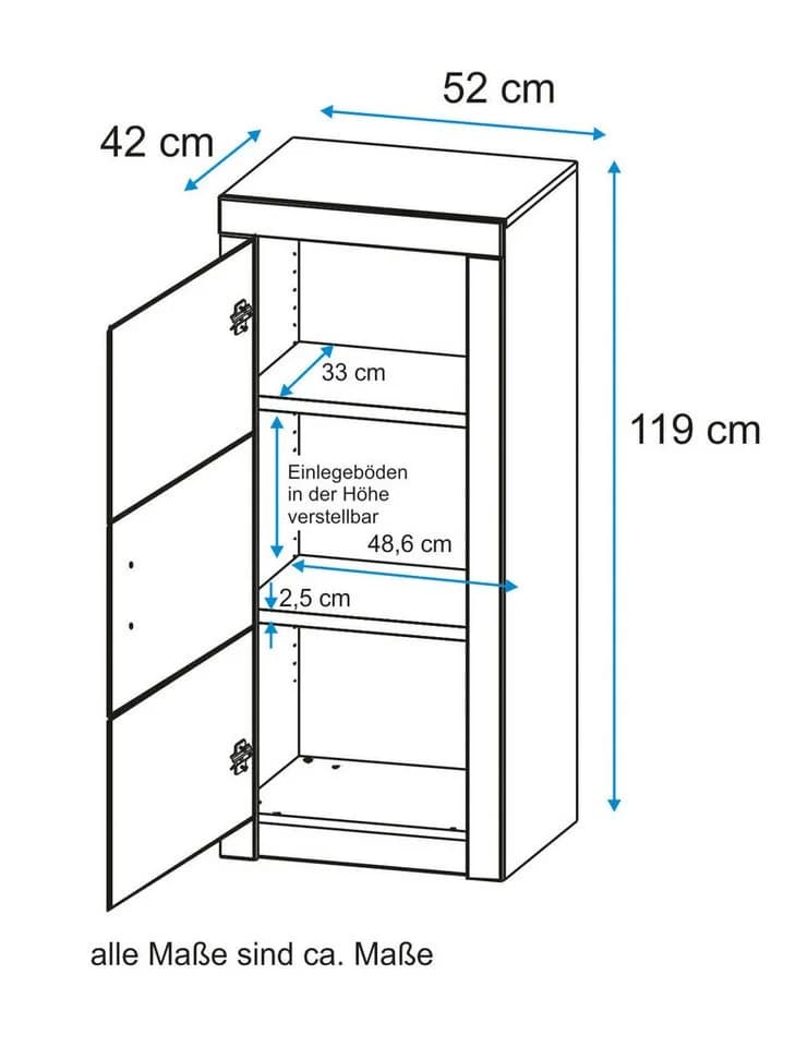 VOGL Aktenschrank Toronto Kernbuche Massivholz 3 Fächer