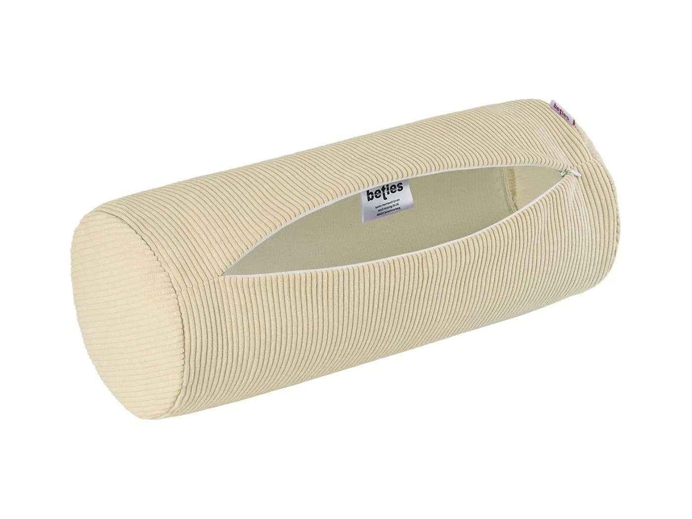 beties Nackenrollenbezug HYggelig No.1 Samtcord Kissenbezug kreide-beige