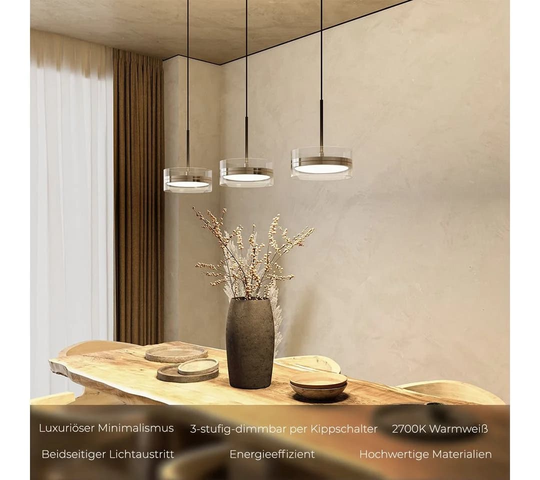Neona LED Deckenleuchte SOLANA Dimmbar Warmweiß Chrom Schwarz
