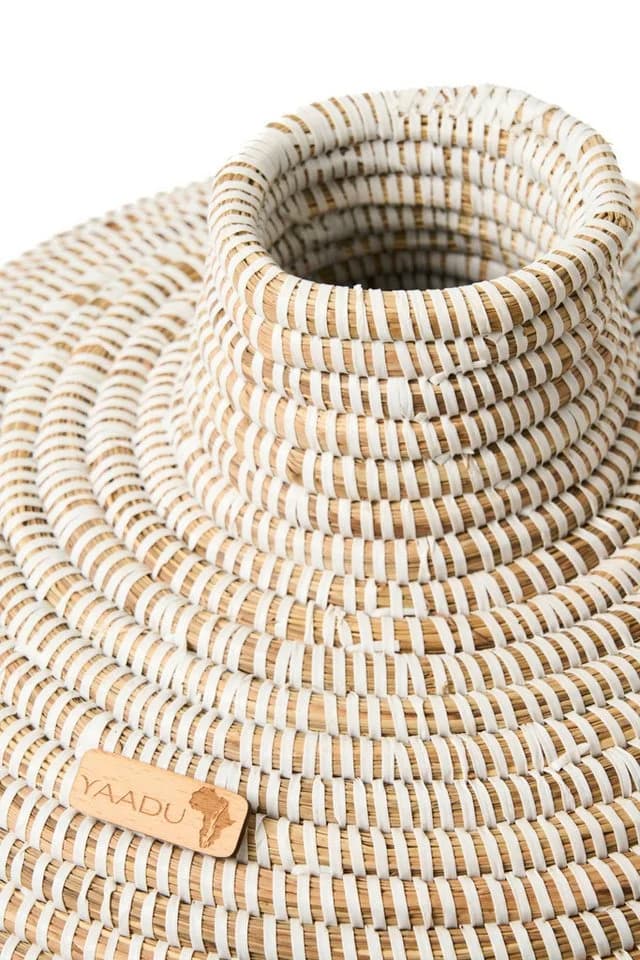 YAADU Bodenvase handgeflochten beige 37cm Savannengras