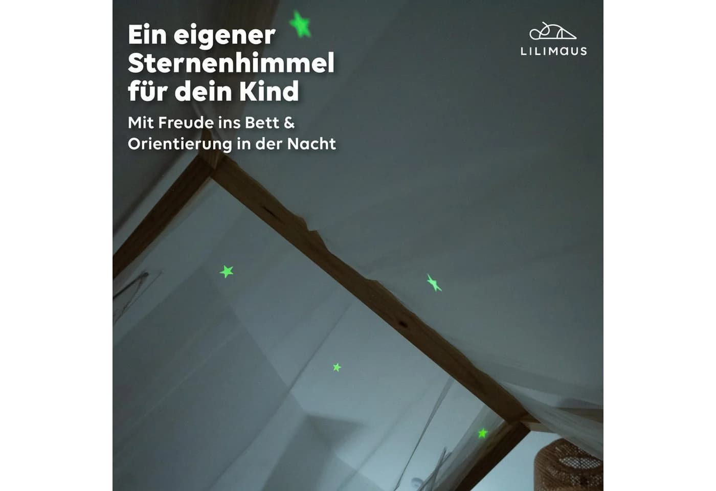 lilimaus Betthimmel Leuchtend Weiß für Kinder Hausbetten