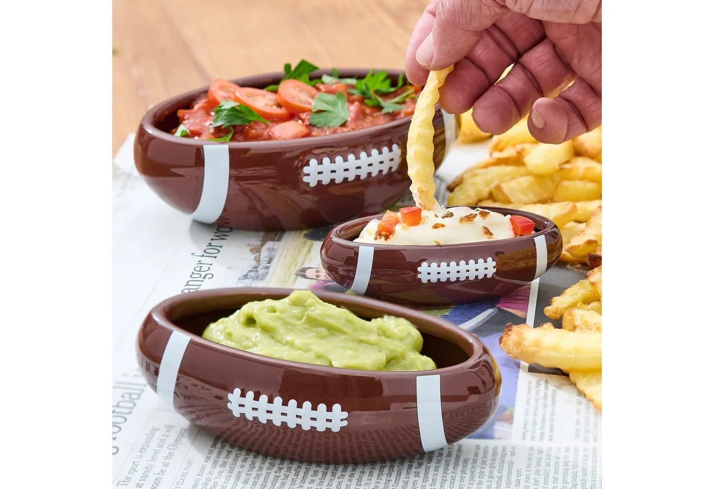 40YARDS Snackschale American Football Keramik Set