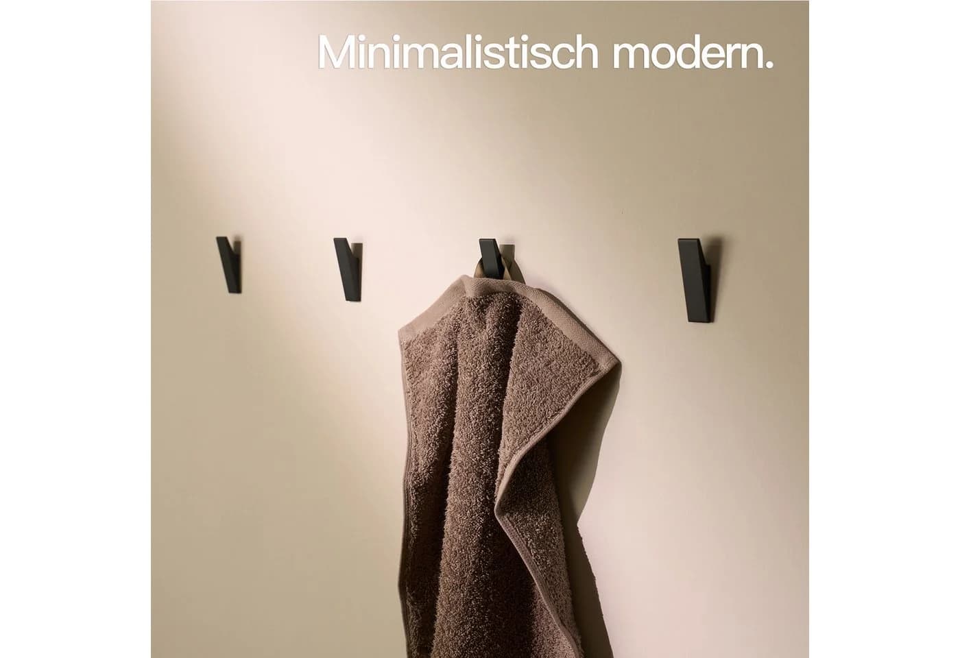 Designfabrik Hamburg Handtuchhaken 4x Wandhaken Schwarz Aluminium