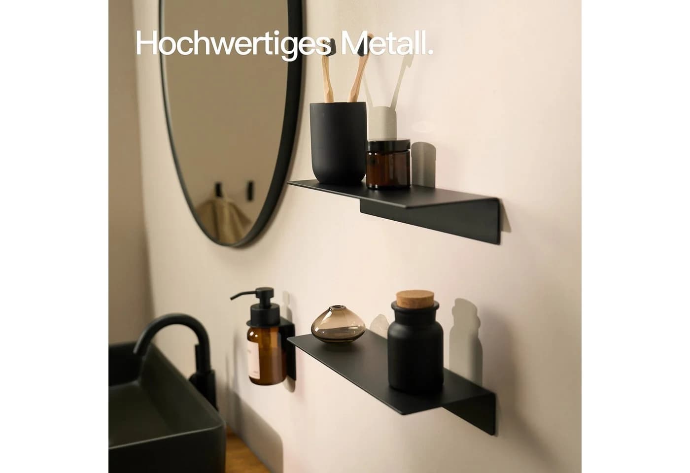 Designfabrik Hamburg Badregal DFHH KR Schwarz Ohne Bohren