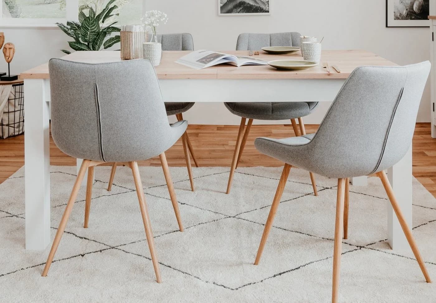 Furn.Design Esstisch Vestland Ausziehbar Weiß Eiche Artisan