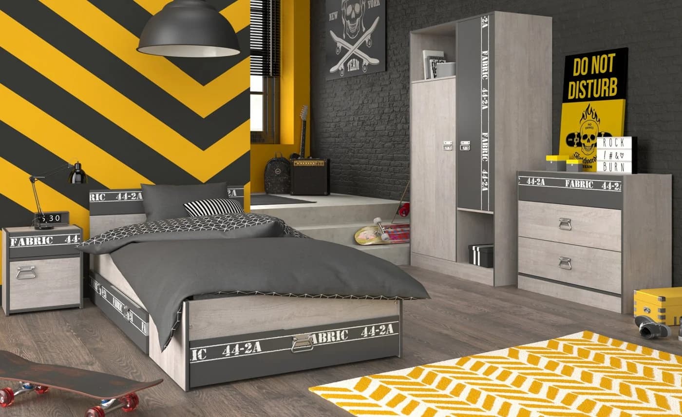 Parisot Jugendzimmer-Set Fabric 4-teilig Grau