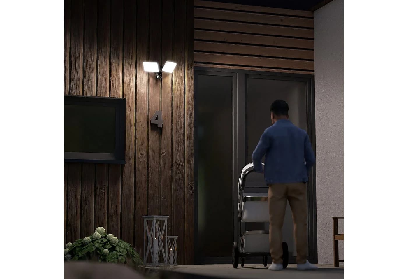 SSC-LUXon ETHIR LED Außenwandleuchte mit Bewegungsmelder Schwarz IP54