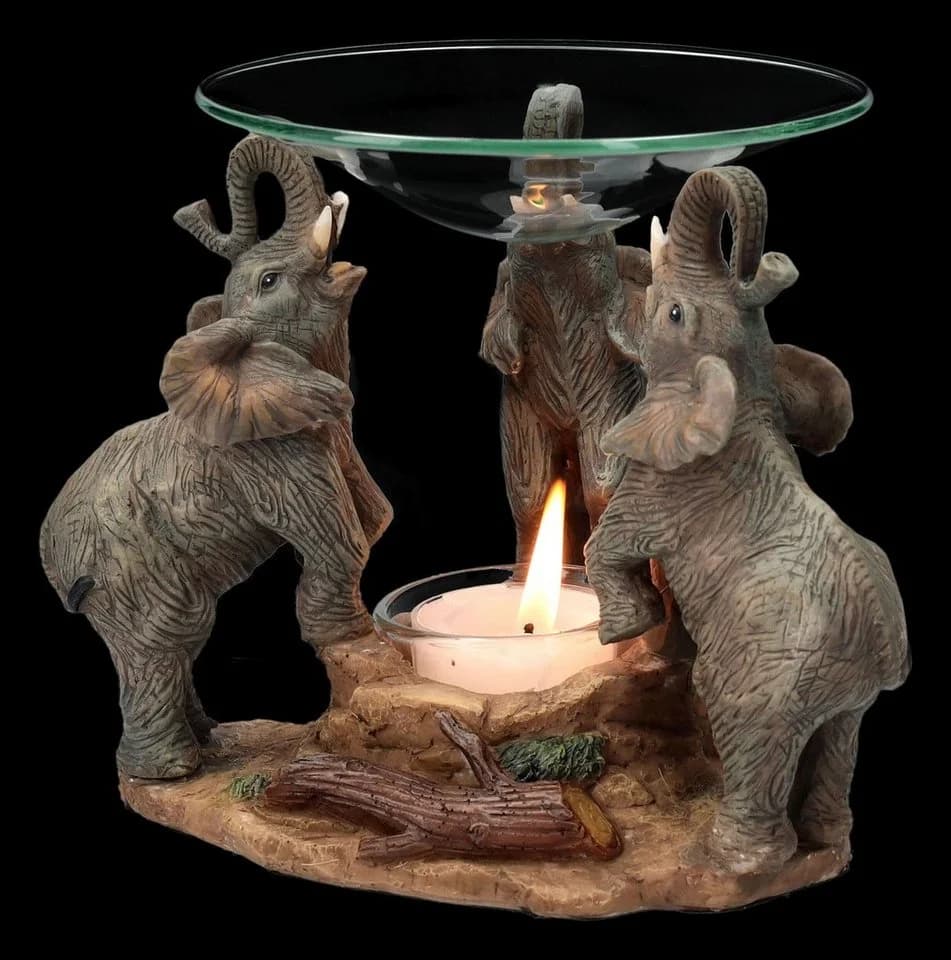 Figuren Shop GmbH Duftlampe Drei Elefanten Deko Kerzenhalter