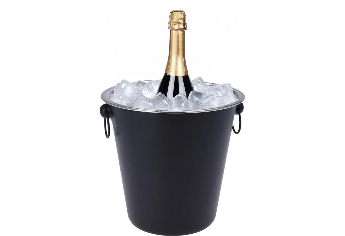 Koopman Wein- und Sektkühler 2er Set Schwarz Silber