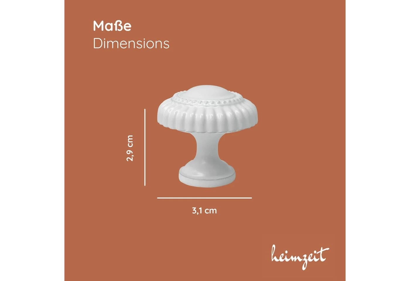 heimzeit Möbelknöpfe Classic 8er Set Weiß Matt