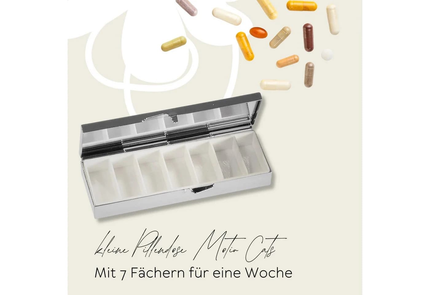 MediMuc Pillendose 7 Tage Fridolin Metall mit Spiegel
