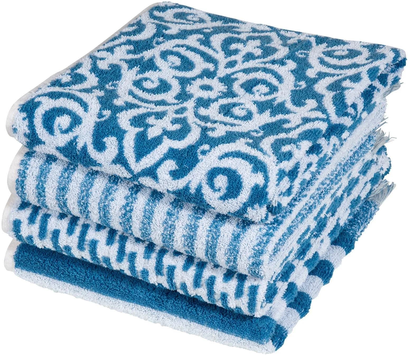 PAD Badetuch FAMILY Set 4-tlg. Blau Frottee mit Fransen
