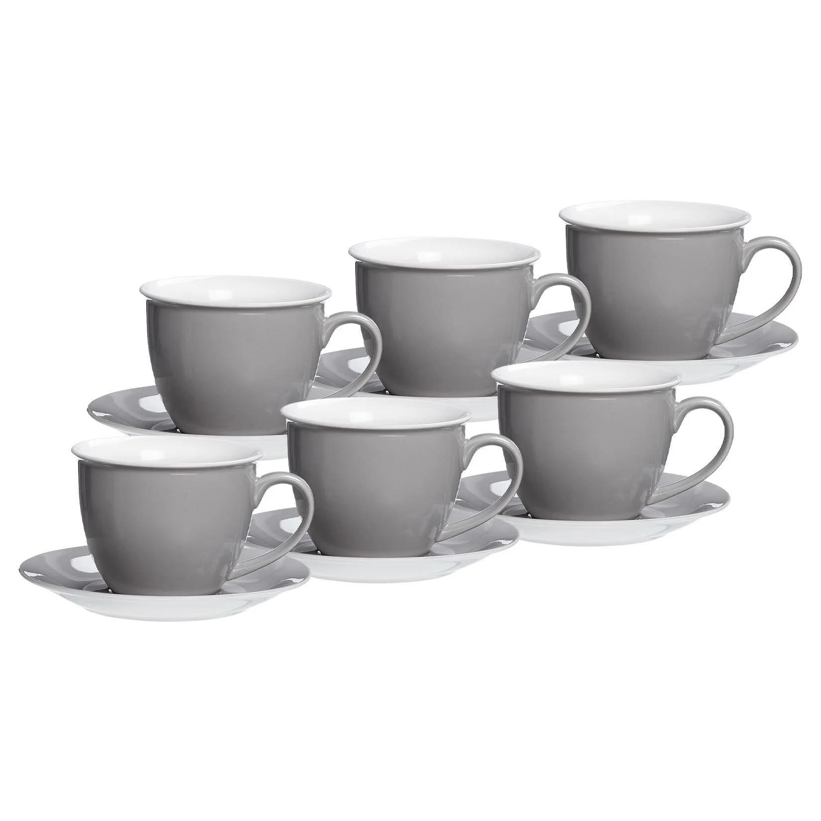 Ritzenhoff & Breker Milchkaffee-Set 12-tlg. Grau Porzellan