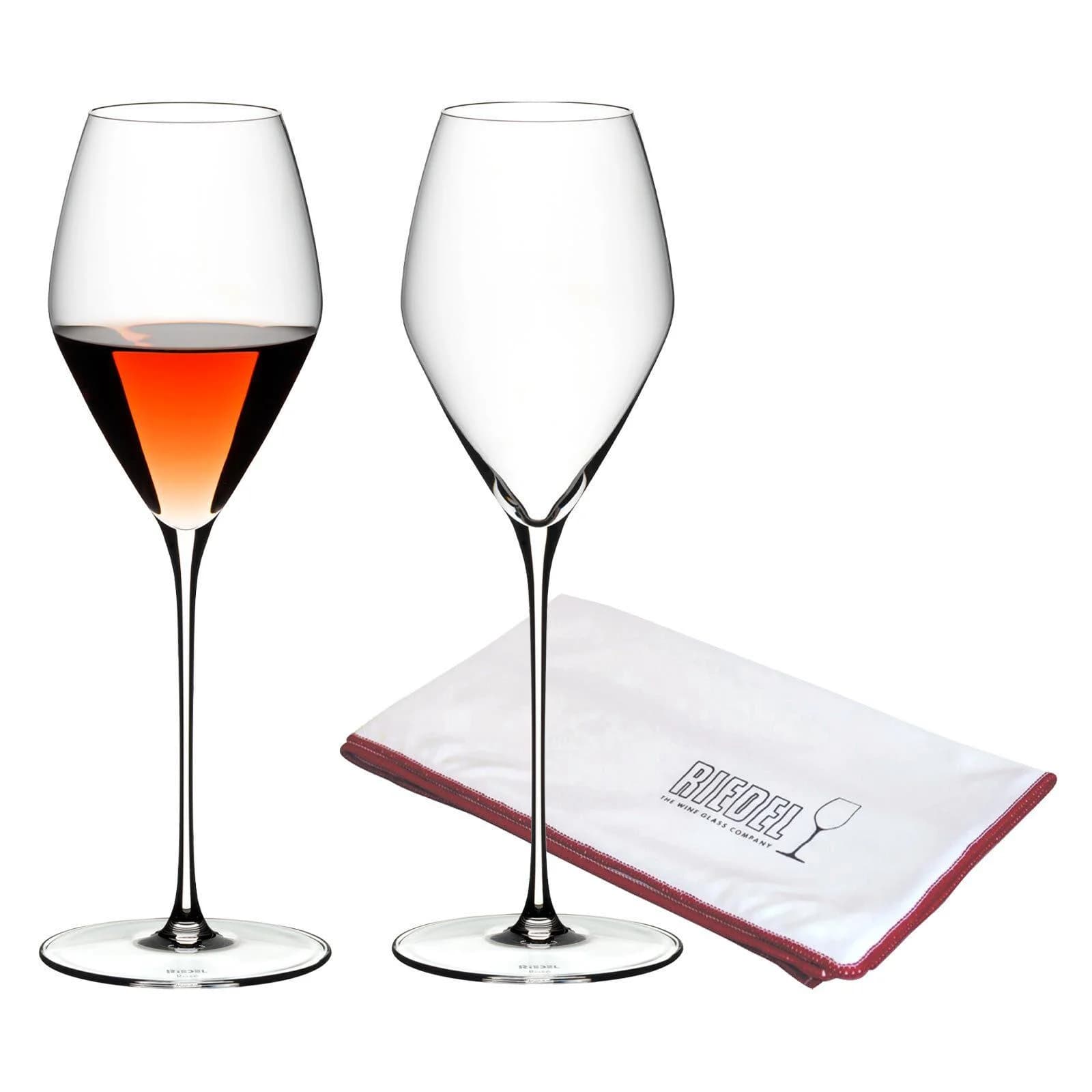 Riedel VELOCE Rosé Weinglas 2er Set inklusive Poliertuch transparent