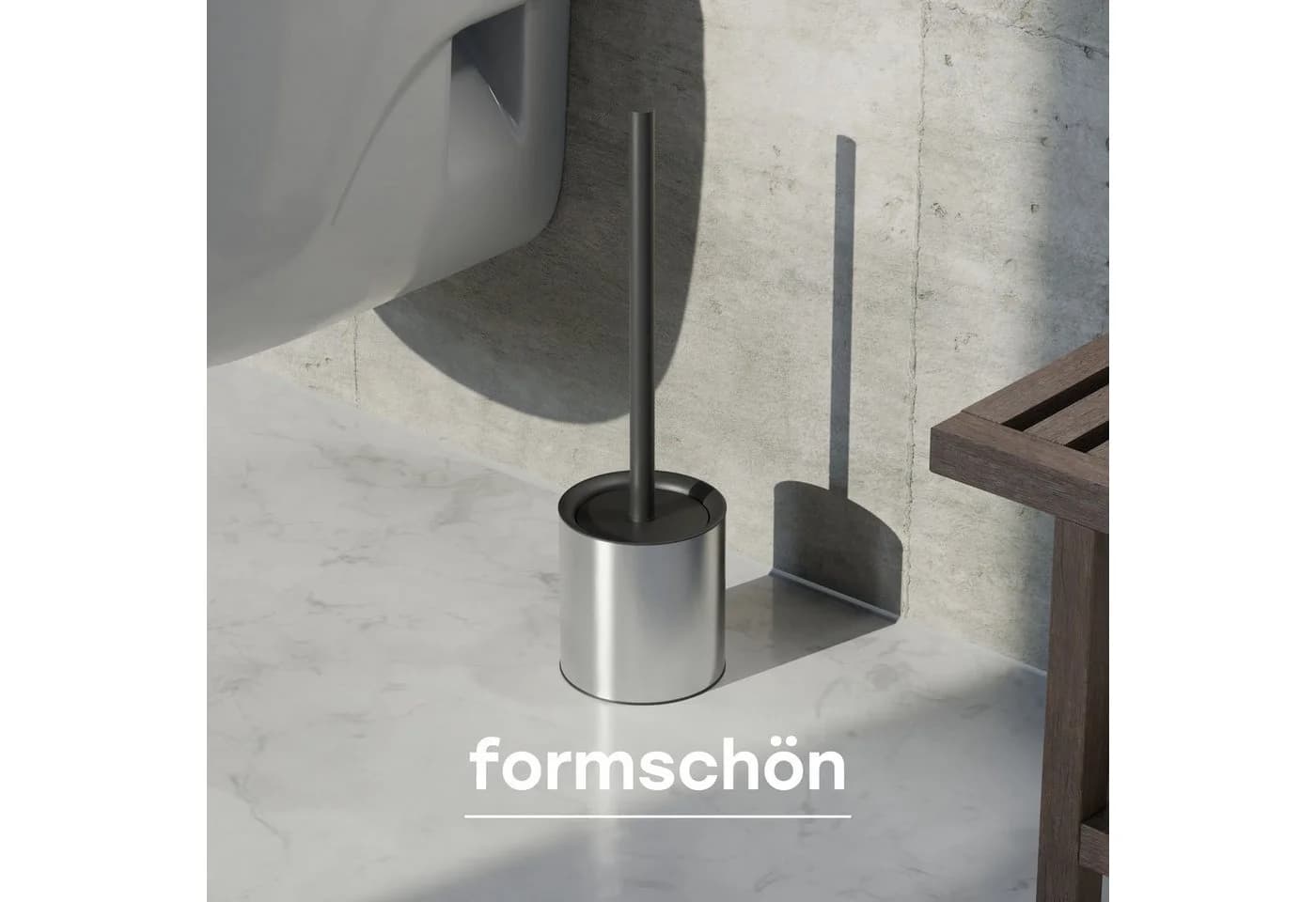 SAVEGA WC-Reinigungsbürste mit Halter Silikon Edelstahl Silber
