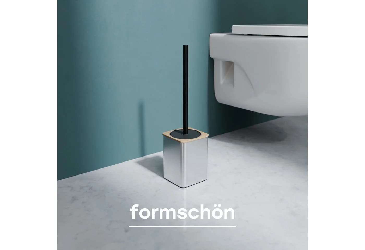 SAVEGA WC-Reinigungsbürste Silikon Bambus Holzoptik