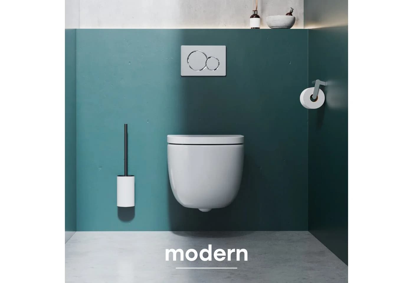 SAVEGA WC-Reinigungsbürste mit Silikonkopf & Edelstahlgriff
