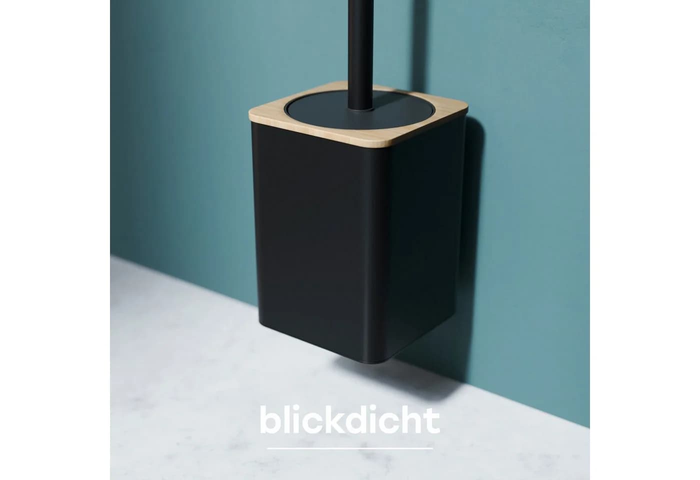 SAVEGA WC-Reinigungsbürste Silikon Klobürste Wandmontage Holzoptik Schwarz 2-tlg