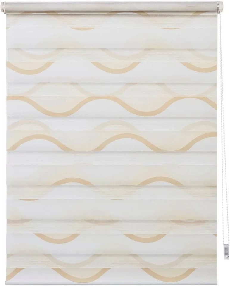 K-HOME Doppelrollo Wellen Design Beige Polyester