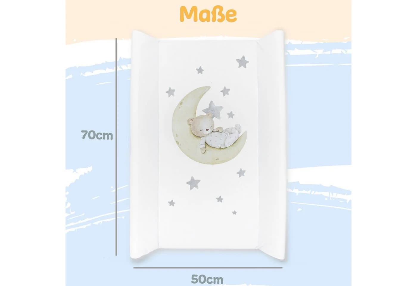 Babykajo Wickelauflage 50x70 cm Weiß Wasserabweisend Gepolstert