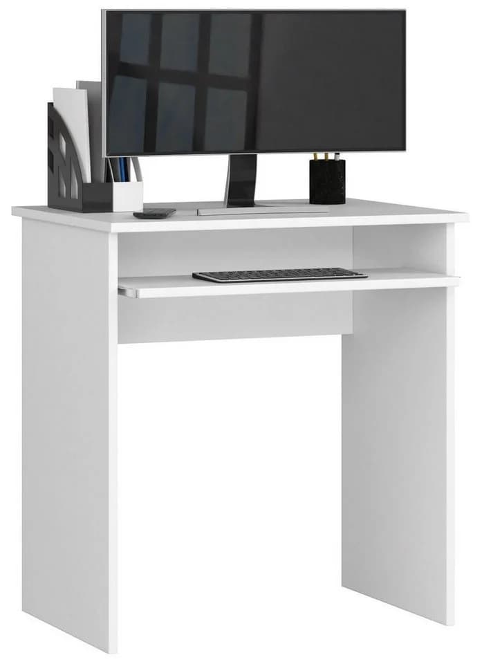 Home Collective Computertisch Weiß mit Tastaturablage