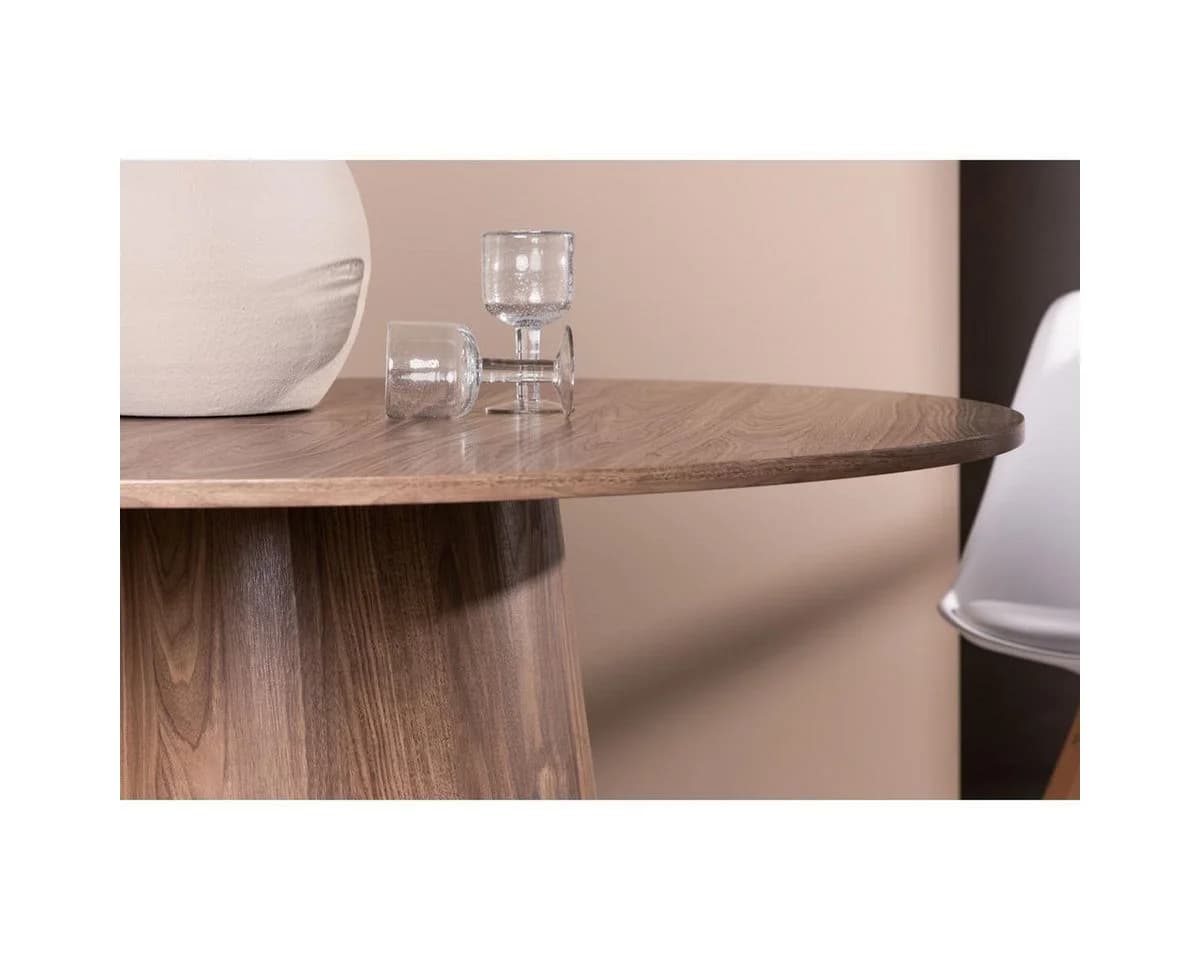 BOURGH LANZA Esstisch rund 120 cm MDF Naturbraun