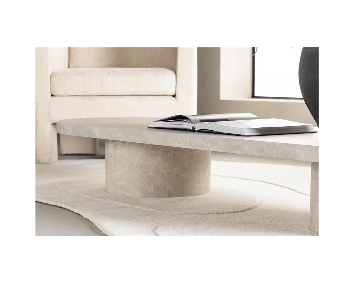BOURGH Couchtisch MAILAND Beige Marmor Optik Modern