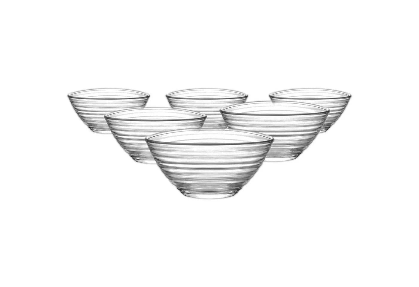 LAV Derin Glasschalen 300 ml 6er-Set Transparent Rillenmuster