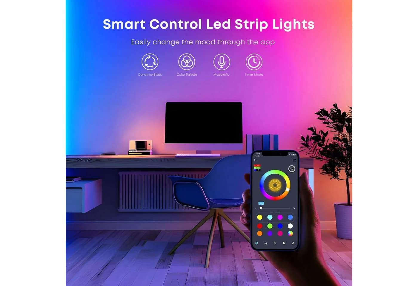 LQWELL LED-Streifen 30m RGB mit App & Musiksteuerung