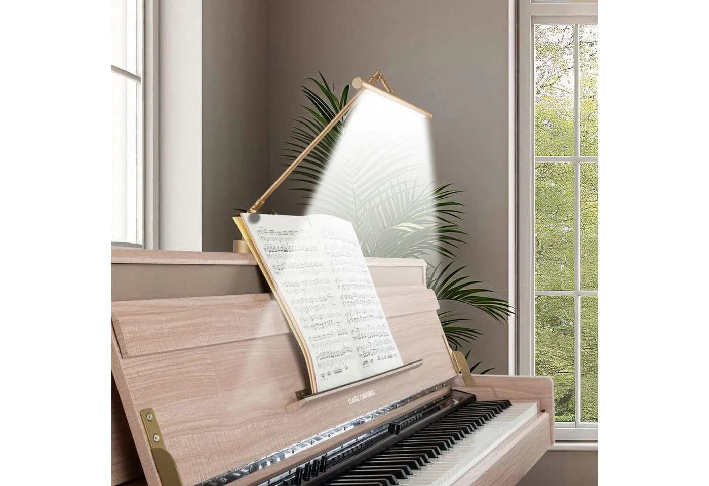 Classic Cantabile LED Pianoleuchte 12520 GD Gold Stufenlos Dimmbar