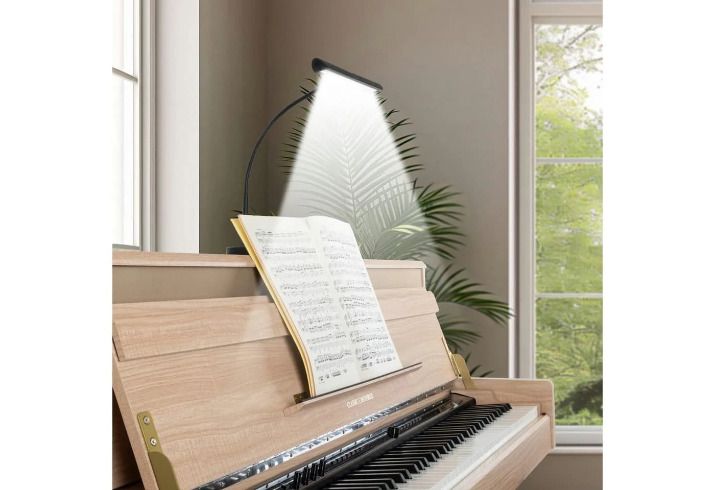 Classic Cantabile LED Tischleuchte 12120WW Pianoleuchte Easy Schwarz Dimmbar