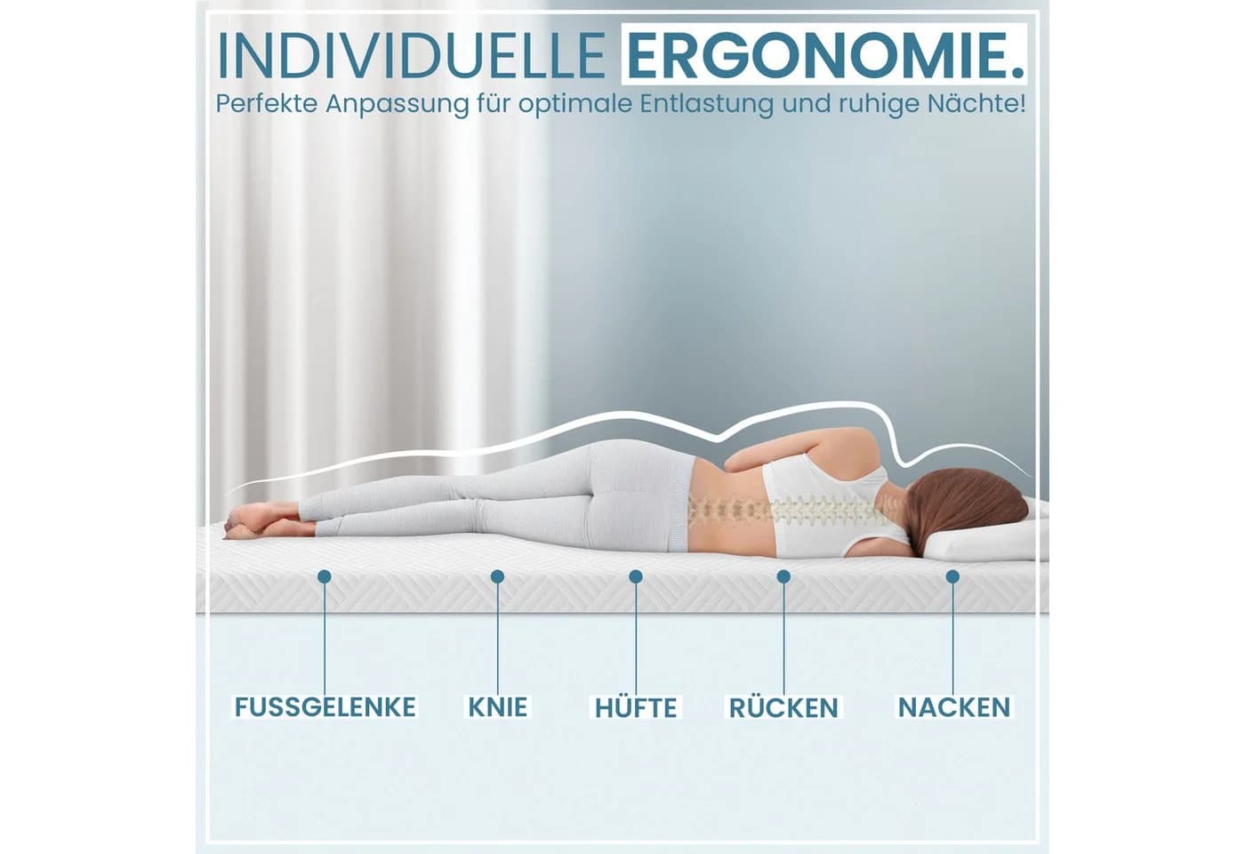 Gentle North Memory Schaum Topper 5/7 cm - Ergonomisch & Rutschfest