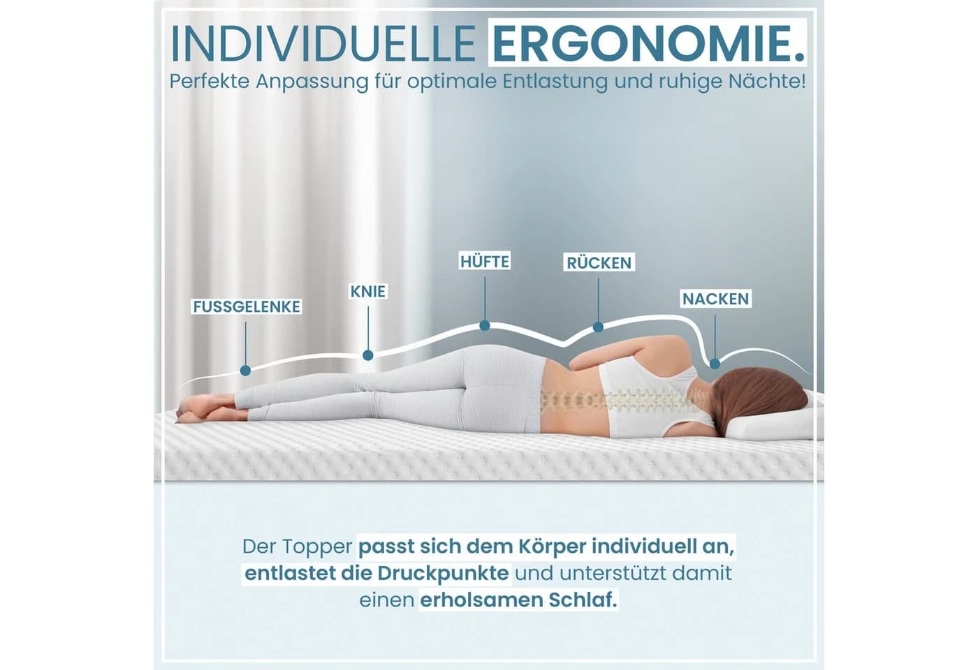 Gentle North Matratzentopper 7 cm Gel-Memory- und Komfortschicht