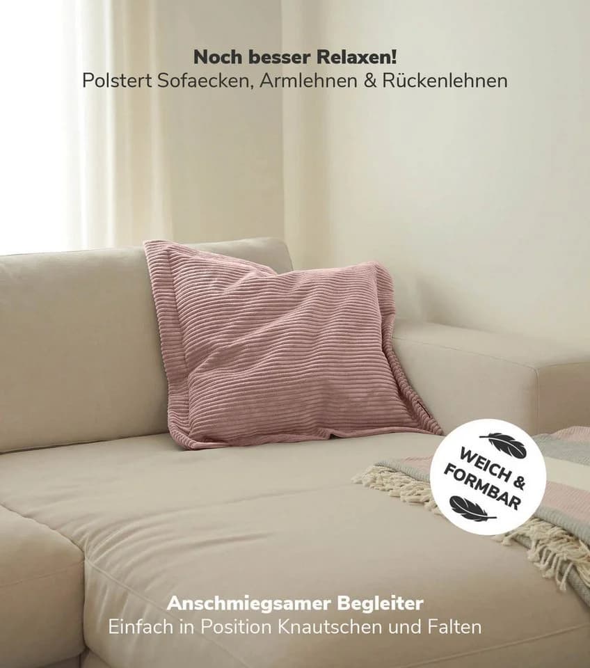 mokebo Sofakissen Das Wölkchen Rosa Cordstoff
