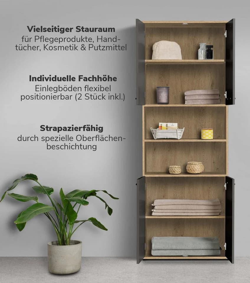 mokebo Hochschrank Der Kapitän Eiche Modern Badschrank