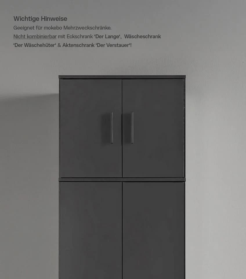mokebo Mehrzweckschrank-Aufsatz 'Der Turm' Schwarz