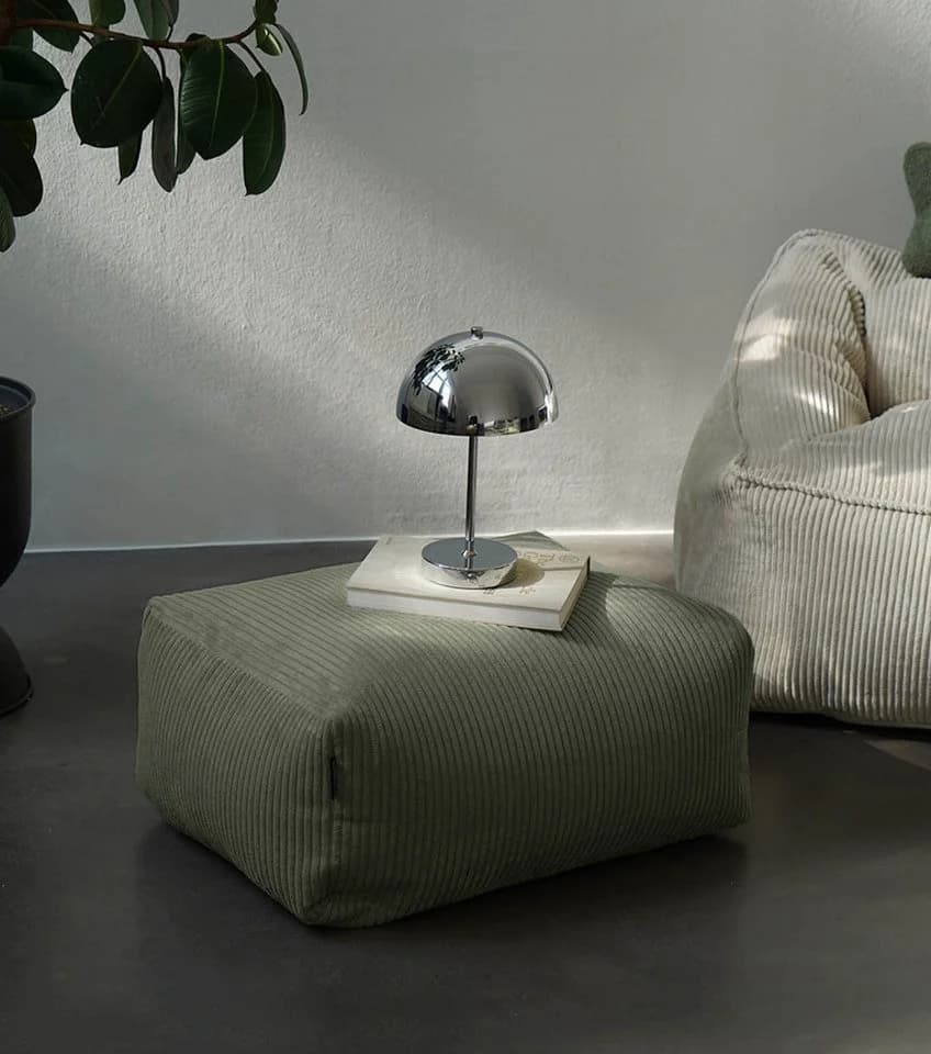 mokebo Pouf Der Ruhestifter Cordstoff Olivegrün