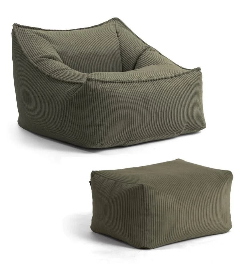 mokebo Sitzsack Der Lümmel aus Cordstoff, gemütlicher Cordsessel in Grün