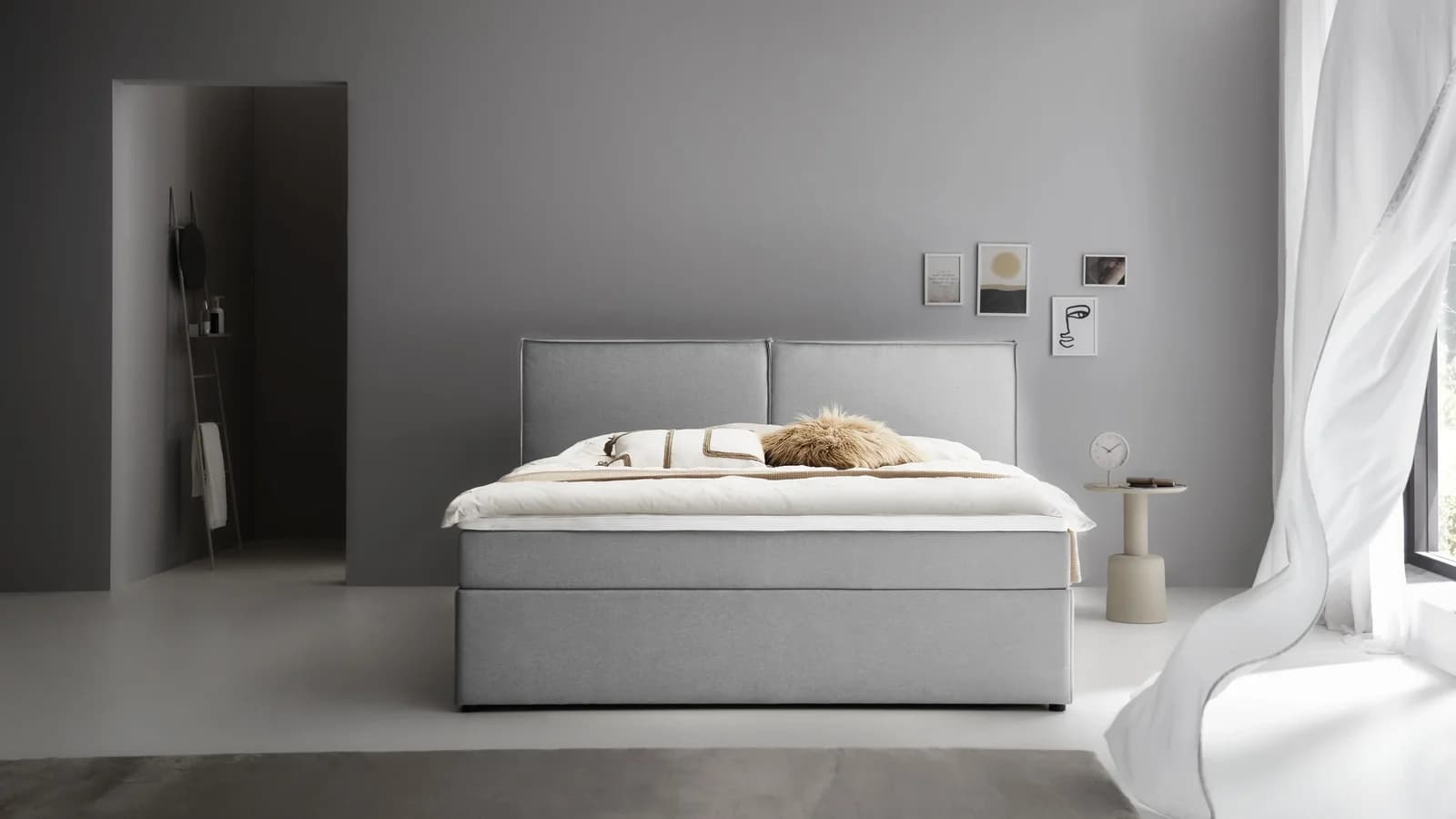 Boxbett NIKITA Hellgrau ATLANTIC HOME COLLECTION Modernes Design