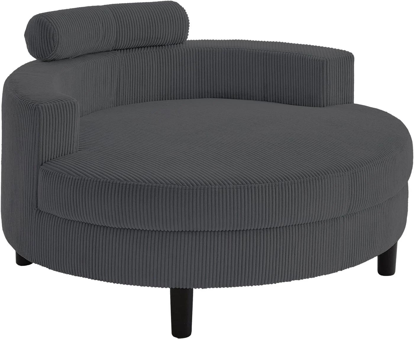 ATLANTIC HOME COLLECTION Loveseat Ravi Anthrazit mit Stauraumhocker