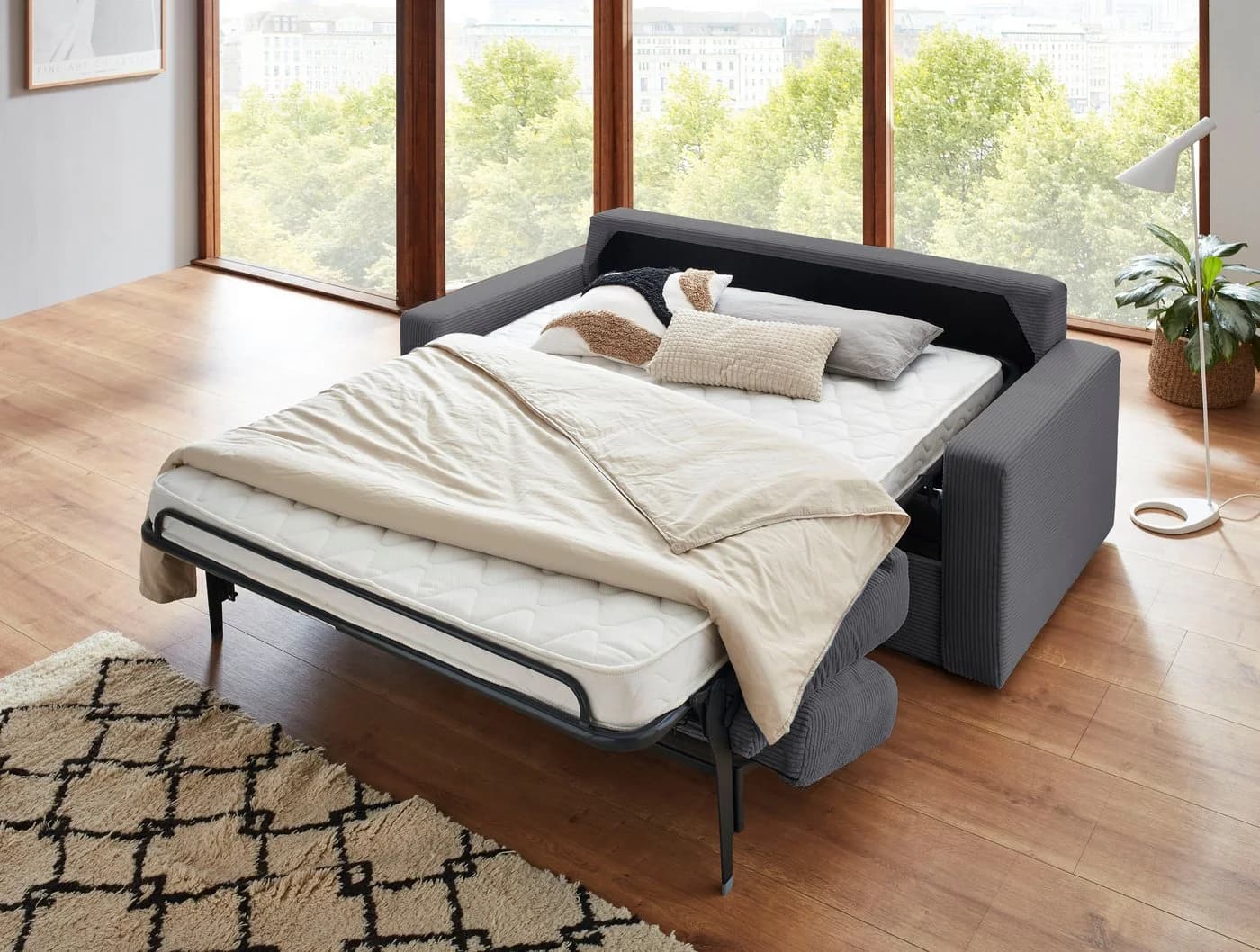 ATLANTIC HOME COLLECTION Schlafsofa Rolando Grau mit Matratze